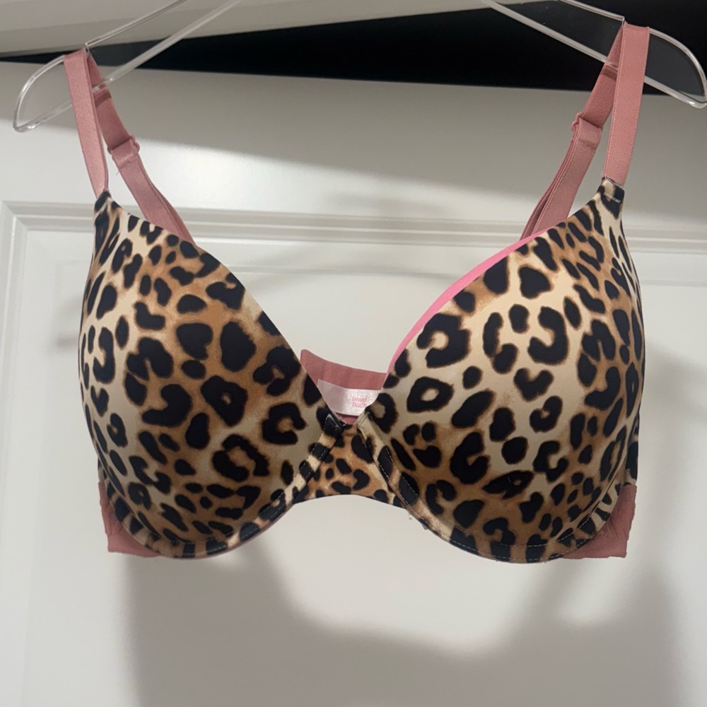PINK Victoria's Secret Animal Print Bra with Pink Straps